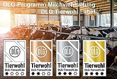 Die neuen Tierwohl-Label der DLG. Klick führt zu Großansicht im neuen Fenster.